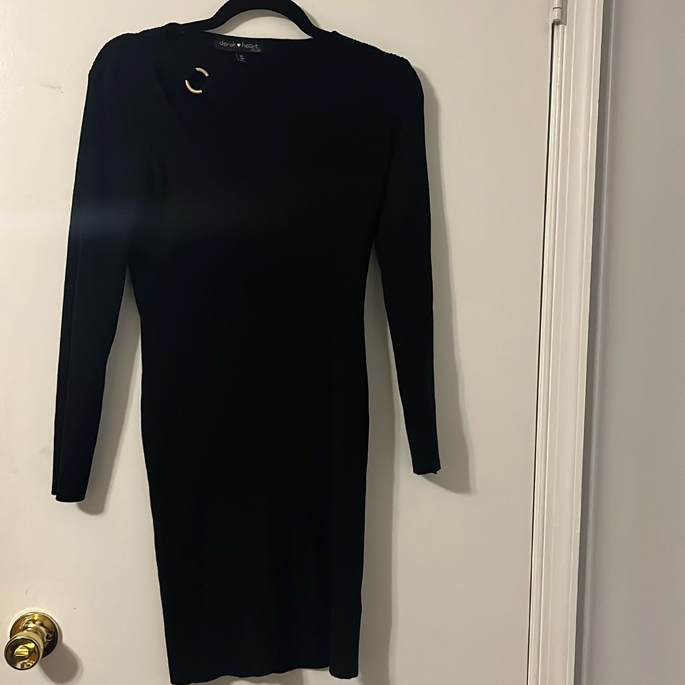Women’s Bodycon Black Sweater XL Dress With Cutout